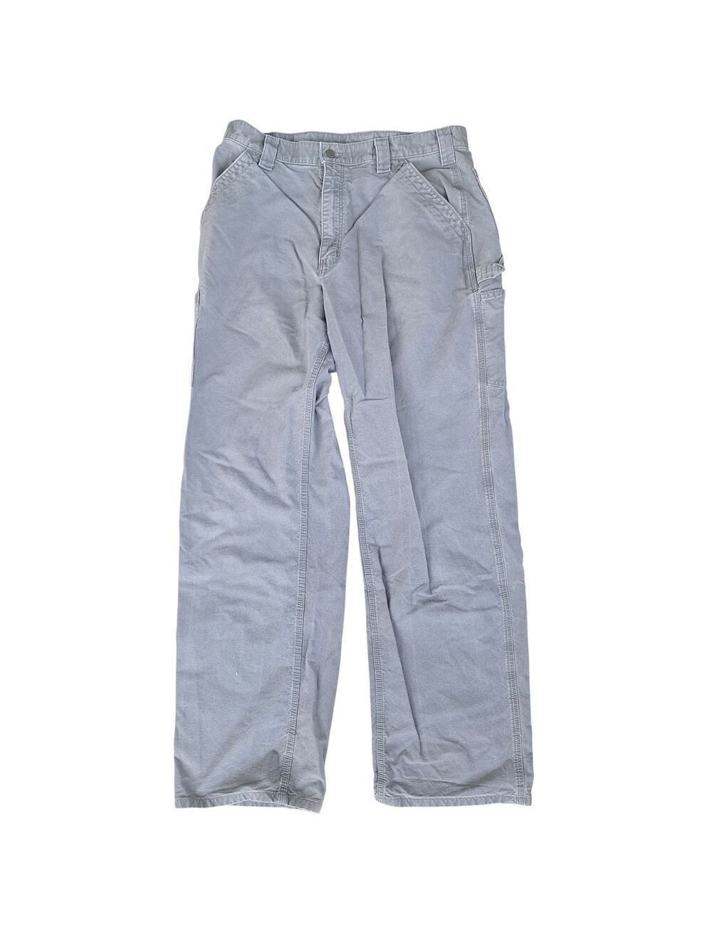 Carhartt B181 FAT Dungaree Fit Mens 36x34 Work Pants Cotton Gray Carpenter